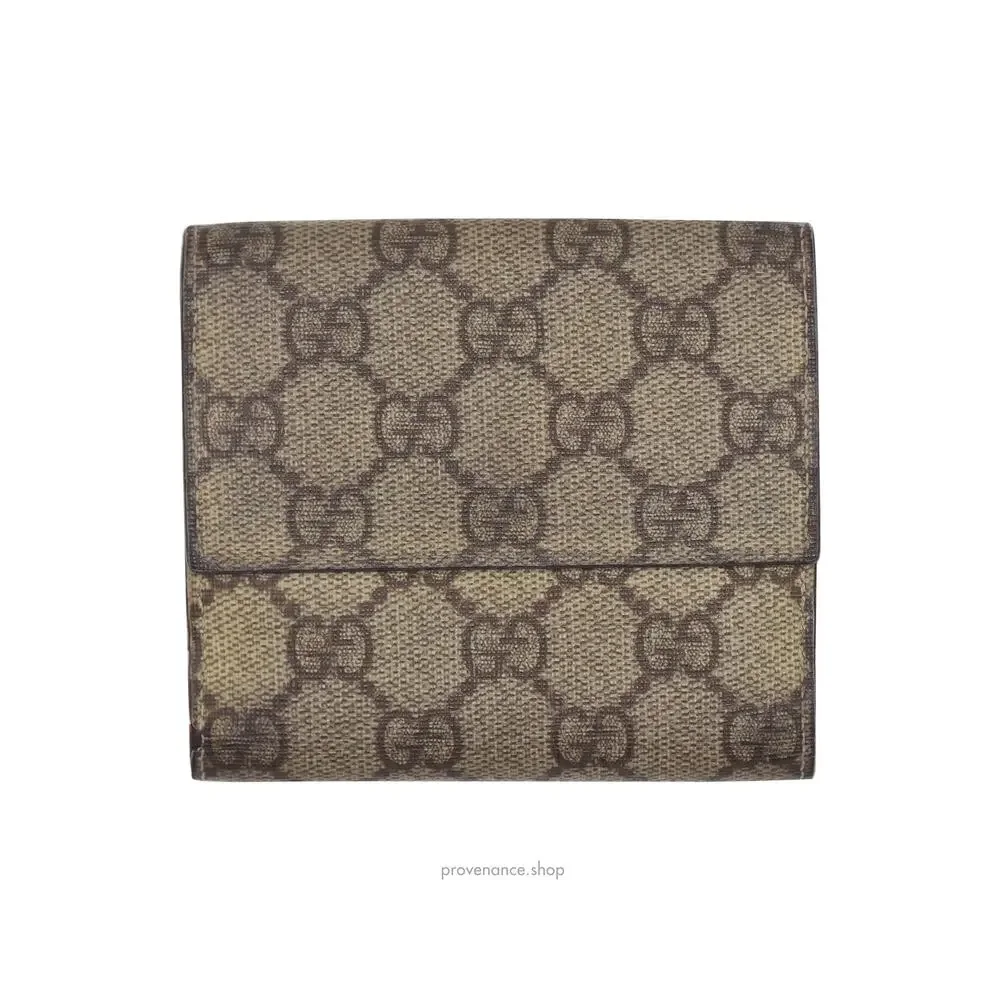 🔴 Gucci Trifold Wallet - GG Supreme Pink - Picture 2 of 9